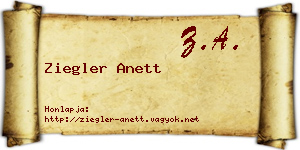 Ziegler Anett névjegykártya